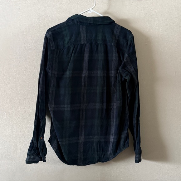 Abercrombie & Fitch Dark Green and Blue Plaid Flannel Button Down Shirt size M - Picture 2 of 7